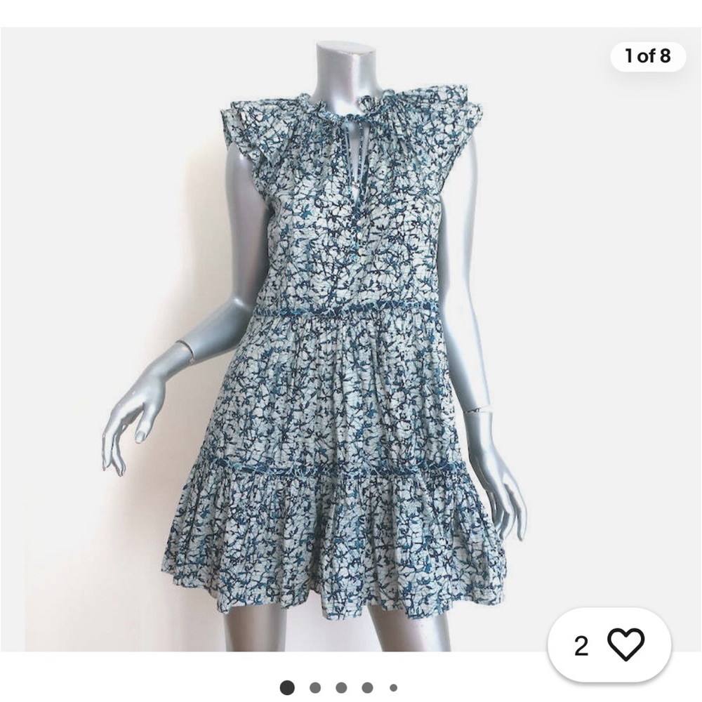 Veronica Beard Blue and Black Patterned Dress